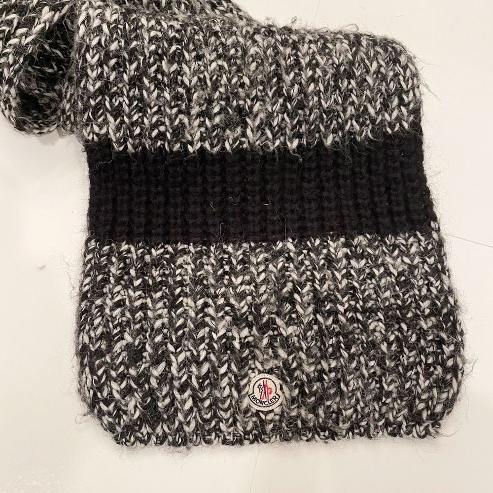 Moncler Chunky Black White Marled Scarf Italy - Picture 3 of 3